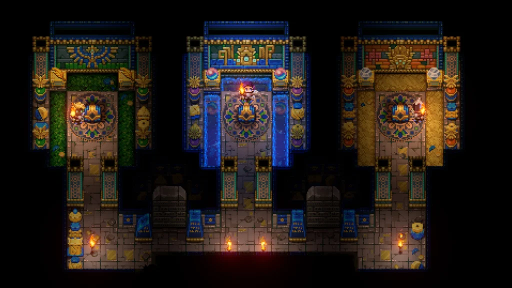 Official Core Keeper screenshot showing ancient ruins and underground exploration for How to Unlock Desert of Beginnings in Core Keeper