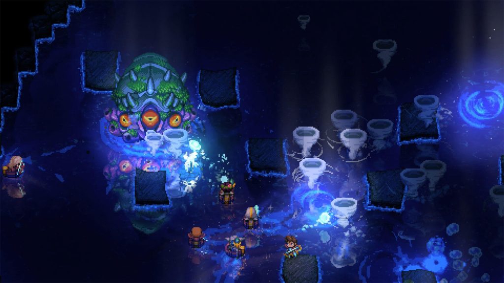 Official Core Keeper screenshot showing combat and player positioning for What to Do After Beating Ghorm